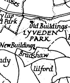 Part of 1600 map of Lyveden and surrounding estates - click on image to see larger map.